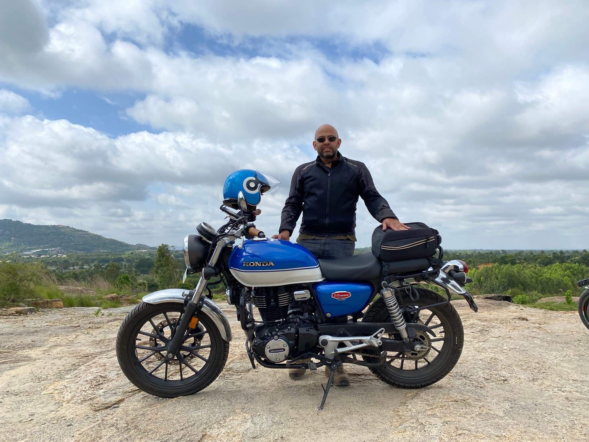 Honda at hilltop viewpoint